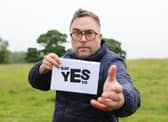 Danny Wallace braves the summer weather to accept Halford's challenge to say yes