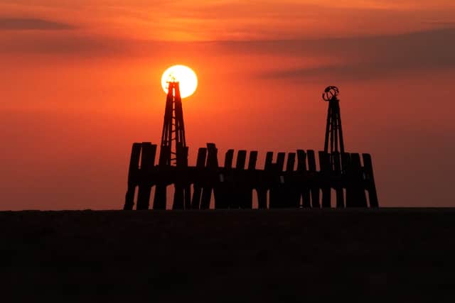 Stunning sunset over St Annes Pier during the shanty crew performance