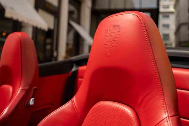 The red interior really completes the look
