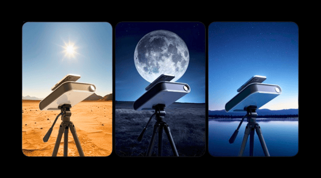 Three views, one telescope: The Hestia Smart Telescope captures the Sun, Moon and stars using just your smartphone.