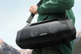 The Soundcore Motion Boom Plus is ultra-portable thanks to its lightweight design, built-in handle and removable strap.