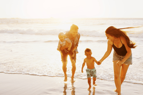 Family making memories abroad – and already sorted with their holiday cash.