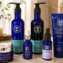 Neal’s Yard Remedies Frankincense Intense Age-Defying Cream, Age-Defying Serum and Triple Action Melting Cleanser, alongside the Hyaluronic Acid Hydrating Booster and Geranium & Orange Hand Wash and Hand Lotion.