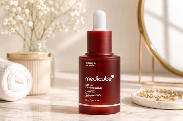 Medicube NAD EGF Firming Serum skincare bottle and packaging