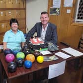 Dave Doogan MP with Wilma, from Kirriemuir Bowling Club.