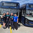 Pictured are the Stagecoach staff members who will take part in this weekend's Kilt Walk in Dundee.