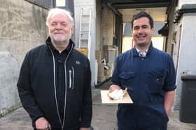 TV presenter Ian Hamilton with Alex Spink.