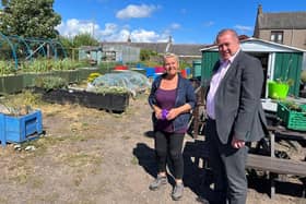 Mr Dey is pictured during his recent visit to the Food is Free Carnoustie garden.