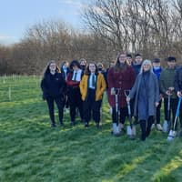 Arbroath High School pupils planting trees to enhance school grounds