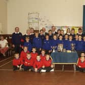 In June, 2004, in St Andrew's Church hall, Arbroath, the 7th Arbroath Boys' Brigade held their parent and trophy night. The picture shows the boys, officers and guests.