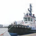 ​German tugboat Fairplay-38 about to sail from Montrose.