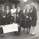 ​In 1994, a cheque for £1000 was presented at Forfar Nursing Home to Alzheimers Scotland by staff of Grampian Care Nursing Homes in Scotland. With the cheque were Hazel Scott and Richard Swan, and staff members from Forfar, Montrose, Arbroath, Falkirk, Glasgow, Cumbernauld and Glasgow.