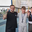 Packing a punch...Alfie Myrray and Brannan Brymer with their club trainers