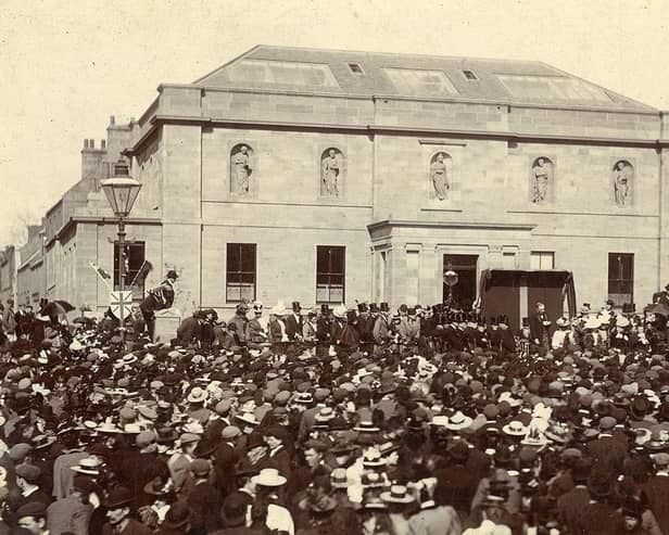 Pictured is the procession at the opening of ​Arbroath Public Library in 1898. (AngusAlive)
