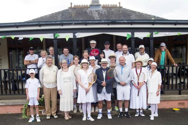 Members of Montrose Tennis Club wore vintage outfits and played with wooden rackets for their 100th anniversary social tournament on Sunday (pic: Neil Werninck)