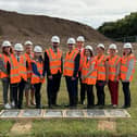 Officials, guests and pupils are pictured at the ceremony on the site of the new Monifieth Learning Campus.