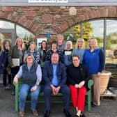 Graeme Dey is pictured with those how attended the meeting at Peel Farm.