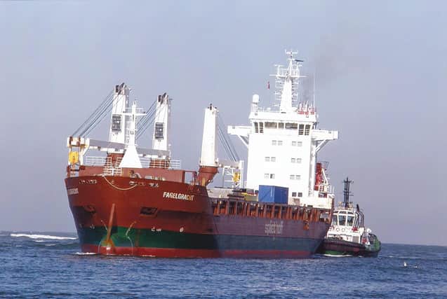 A recent arrival at Montrose, the Fagelgracht berthed at the North Quay.