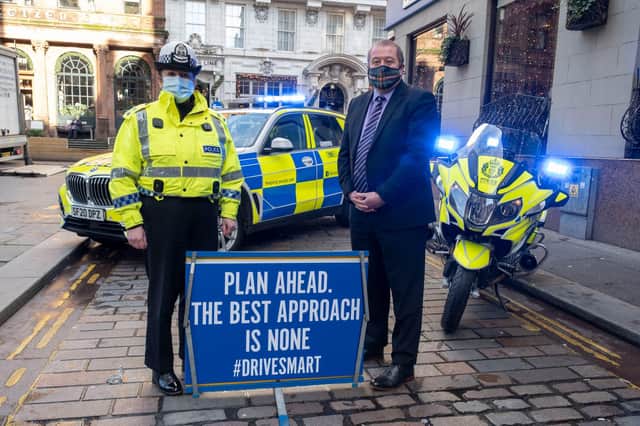 Minister for Transport Graeme Dey and Chief Superintendent Louise Blakelock, Police Scotland's Head of Road Policing, launch the campaign.