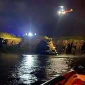 The 31-year-old casualty was airlifted to hospital in the early hours of Tuesday morning. (Pic: Arbroath RNLI)