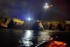 The 31-year-old casualty was airlifted to hospital in the early hours of Tuesday morning. (Pic: Arbroath RNLI)