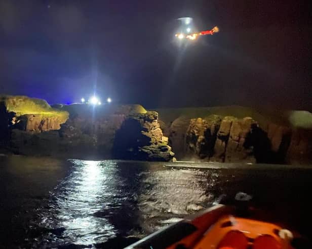 The 31-year-old casualty was airlifted to hospital in the early hours of Tuesday morning. (Pic: Arbroath RNLI)