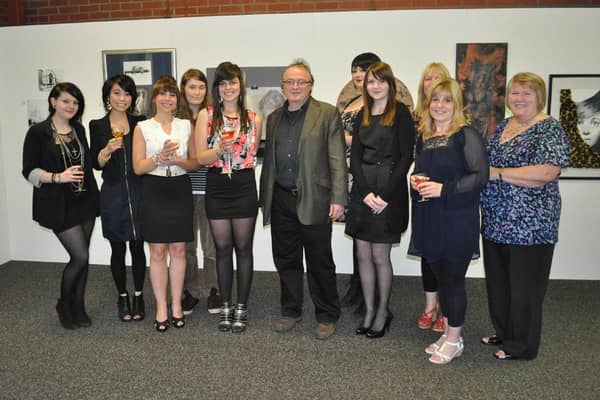 ​Angus College HND Art students opening their Christmas exhibition in December, 2011.