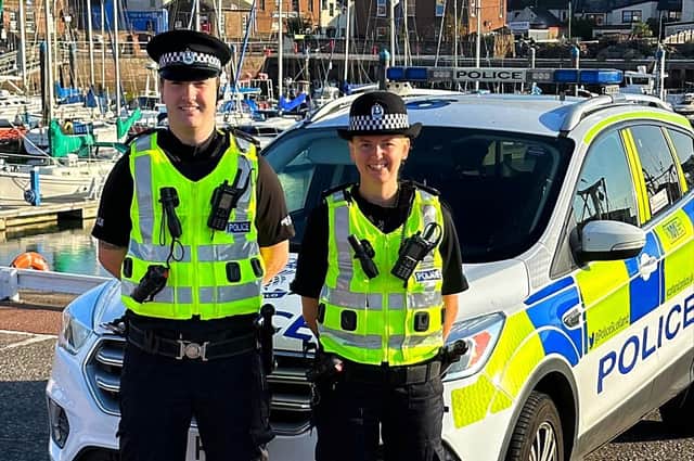 Pictured are PCs Jo Greig and Sarah Watt, Arbroath’s new community policing team. (Police Scotland)