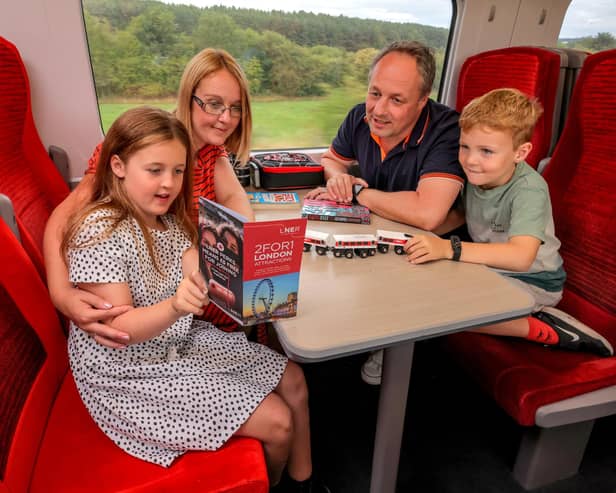 Family onboard LNER Azuma