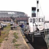 ​Kerne berthed near the new Everton Stadium, Liverpool