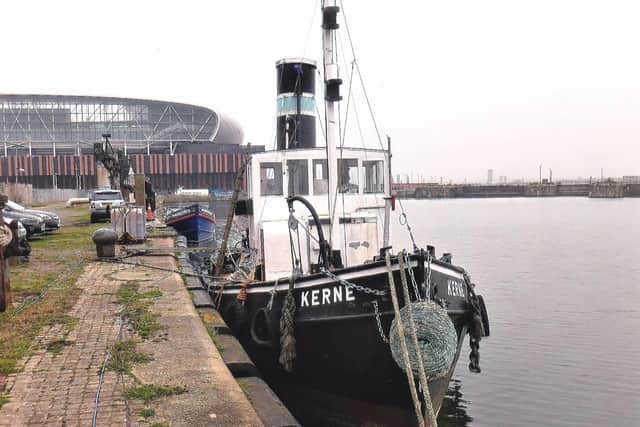 ​Kerne berthed near the new Everton Stadium, Liverpool