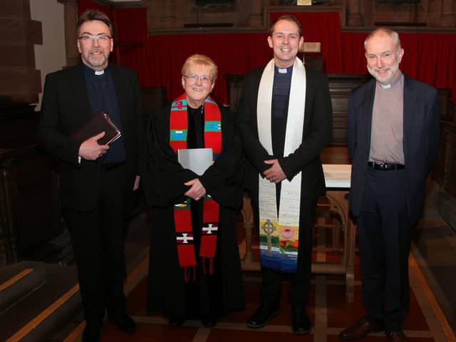 Pictured: ​Rev Wayne Pearce, Rev Donna Hays, Rev Van Tonder and Rev John Ferguson. (Wallace Ferrier)