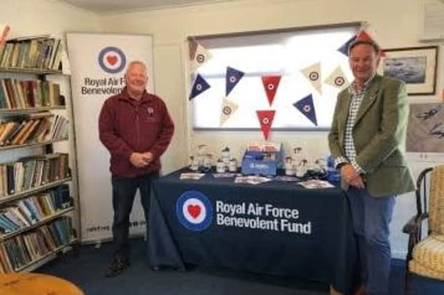 Air station heritage centre chairman Stuart Archibald is pictured with Gavin Davey from the RAF Benevolent Fund.