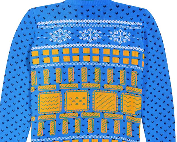 Roll with it...A tasty version of the Christmas jumper featuring Greggs treats