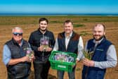 2 Asda roots for local growers. Pictured L - R Andy Laing, ESG Drysdale; Jonathan Wood, Asda; Rob Stockwell, Grower; Alex MacArthur, ESG Drysdale