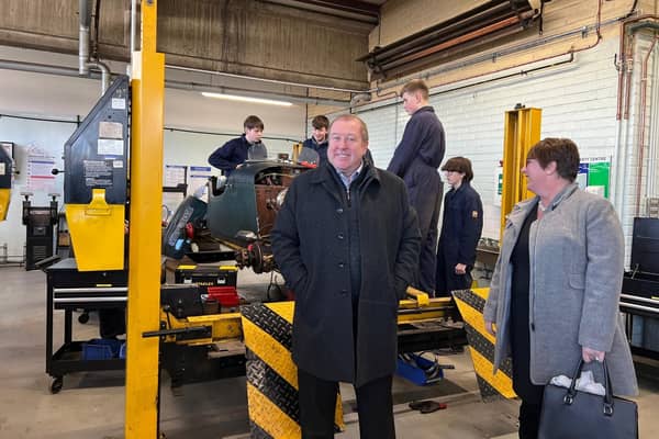 ​Mr Dey is pictured during his recent visit to Angus College to mark Scottish Apprenticeship Week.