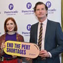 ​Dave Doogan MP is pictured with Pancreatic Cancer UK CEO Diana Jupp.