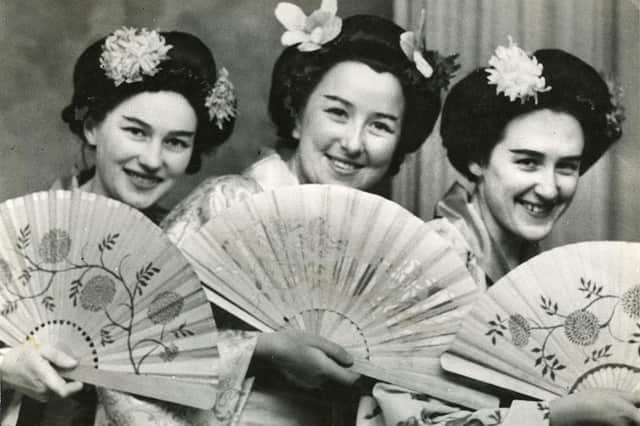 Cast members from a 1953 production of ‘The Mikado’ in Arbroath.