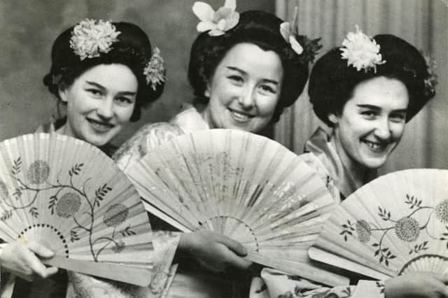Cast members from a 1953 production of ‘The Mikado’ in Arbroath.