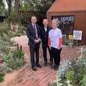 Stephen Gethins with ​Nigel Dunnett and Lucy Byatt from Hospitalfield.