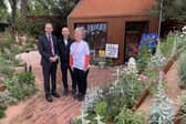 Stephen Gethins with ​Nigel Dunnett and Lucy Byatt from Hospitalfield.