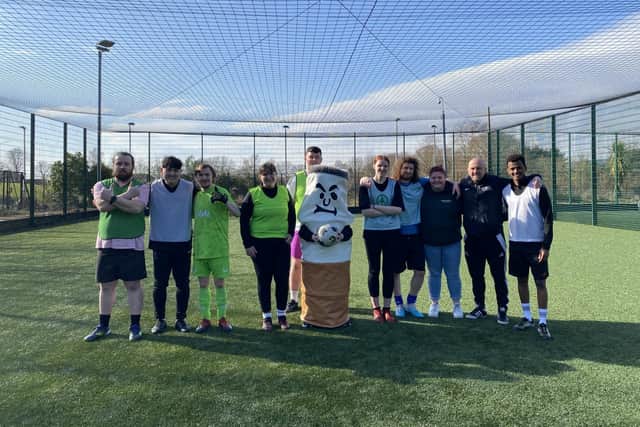 ​Members of the team visited Street Soccer Scotland to discuss quitting.