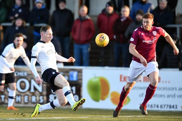 Jason Thomson opened the scoring for Arbroath. Pic by Michael Gillen