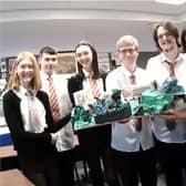 The Carnoustie High School pupils are pictured with their winning design concept.