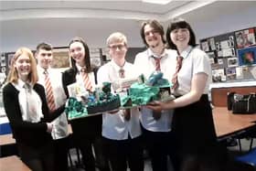 The Carnoustie High School pupils are pictured with their winning design concept.