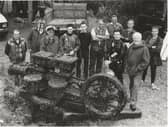 The moment a steam pump was landed on solid ground after being underwater in the Border Hole (near Friockheim) for many years. Royal Naval divers were involved. Pictured were, from left - Alexander Watt, John Watson, John Whip, Steve Dye, John Harris, Jim Anderson, Jim Wallace, Jim Geddes, Bill Gerrard, Fred Cooper and Bade Curtis.
