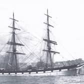 ​An image thought to be of the tall ship Wavertree leaving the South Esk.