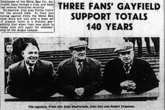 Three Arbroath fans pictured in 1965.