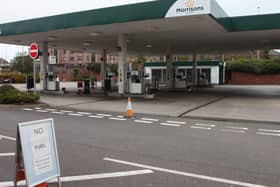 Some petrol stations ran out of fuel entirely as motorists queued to fill up. (Wallace Ferrier)