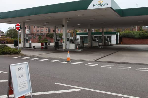 Some petrol stations ran out of fuel entirely as motorists queued to fill up. (Wallace Ferrier)